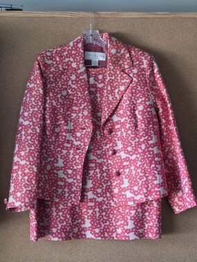 Doncaster Linen Silk Floral Blazer & Skirt Set 12/14 Wedding Guest Church